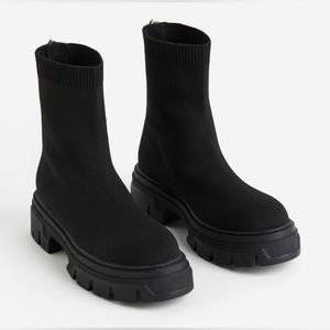 NWT Chunky Sole Sock Boots